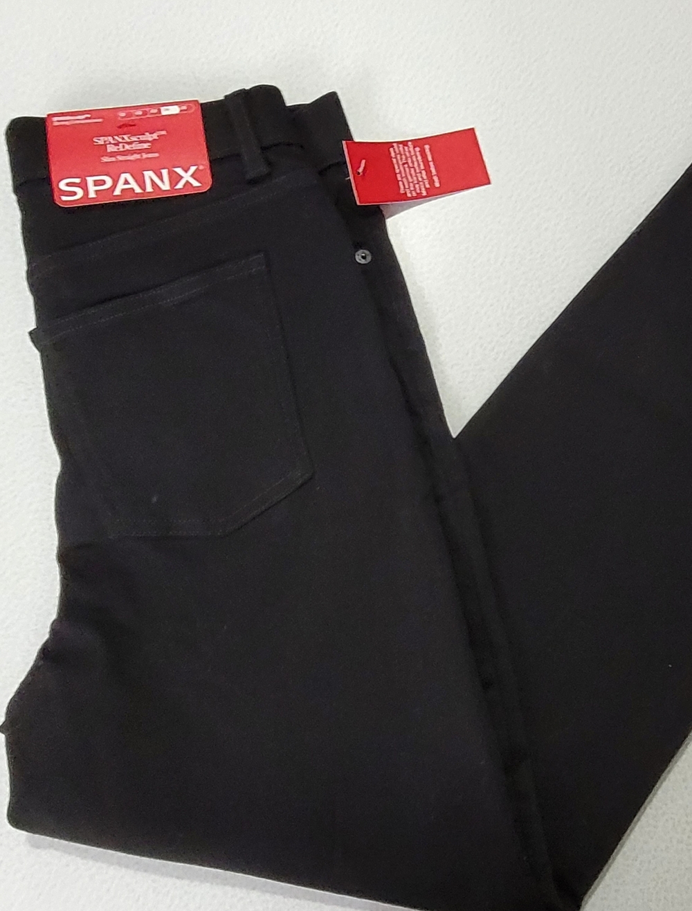 NWT SPANX slim straight Jeans  Size 10 Black